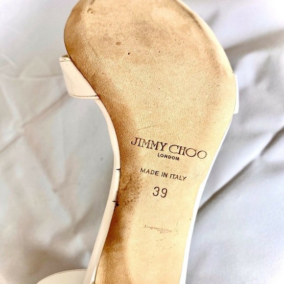 Jimmy Choo Made in Italy White Patent Leather 39 - Picture 5 of 6
